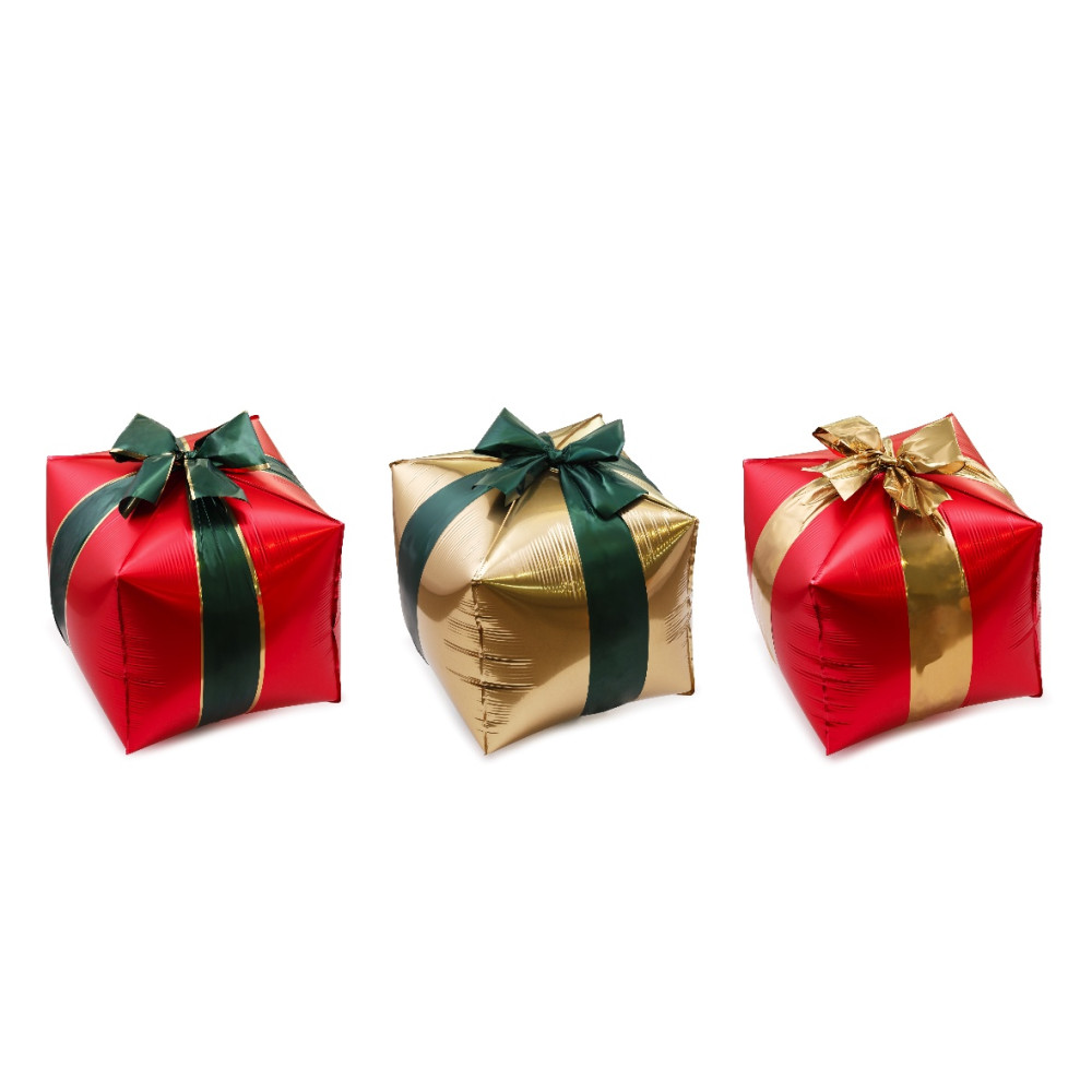Foil balloon standing Christmas presents - 34 x 36 cm 3 pcs.