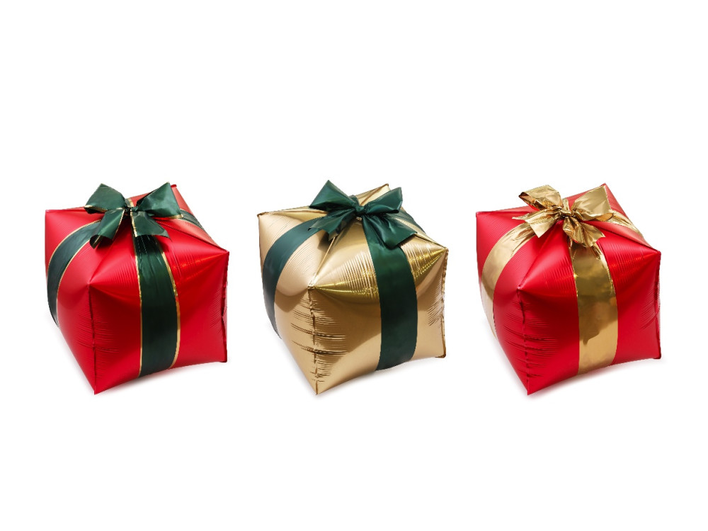 Foil balloon standing Christmas presents - 34 x 36 cm 3 pcs.