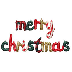 Balon foliowy napis Merry Christmas - 143 x 25 cm