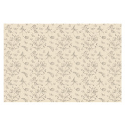 Paper tablecloth Flowers - beige 180 x 120 cm