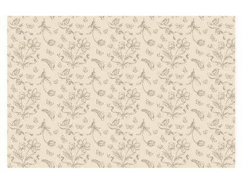 Obrus papierowy Kwiaty - beżowy 180 x 120 cm