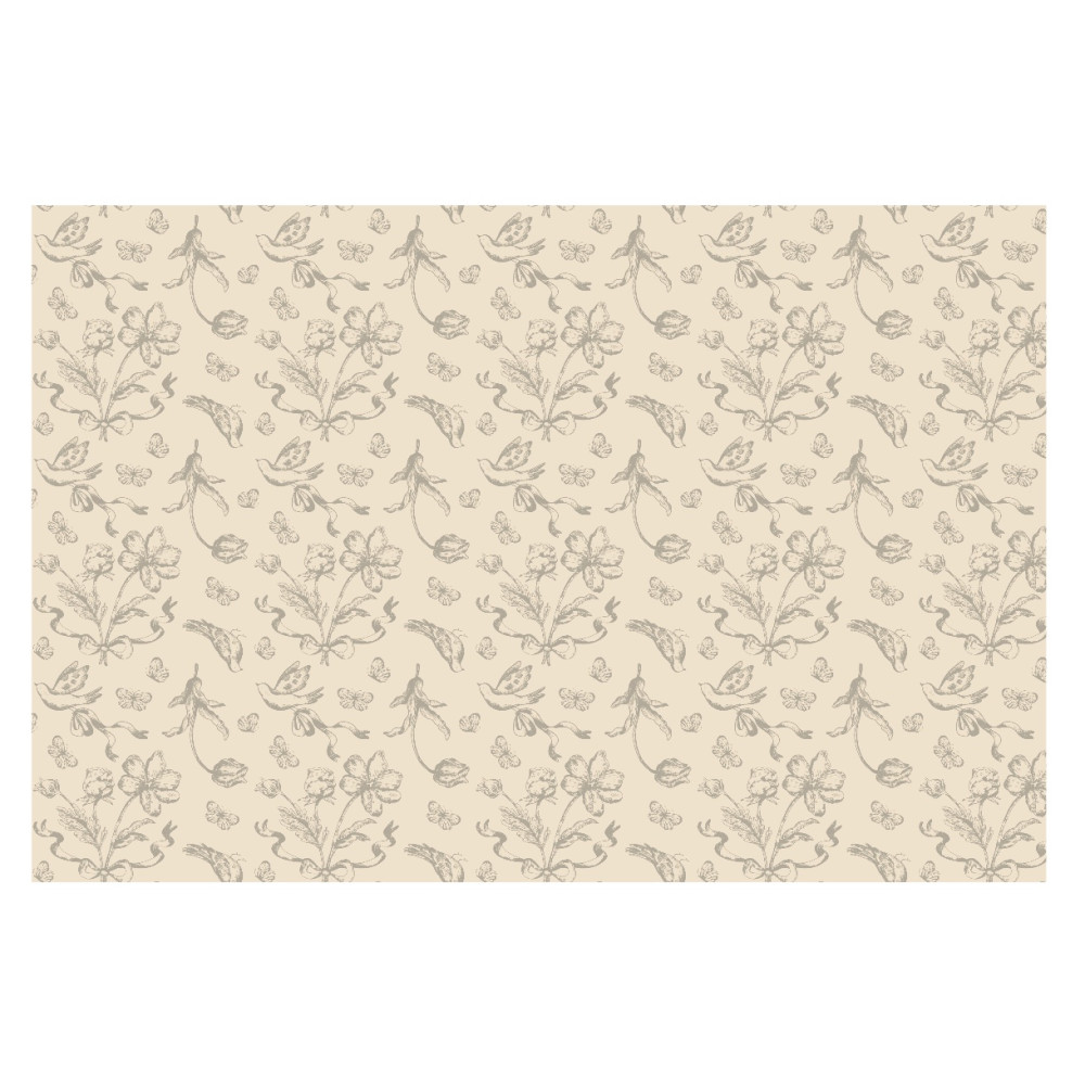 Obrus papierowy Kwiaty - beżowy 180 x 120 cm