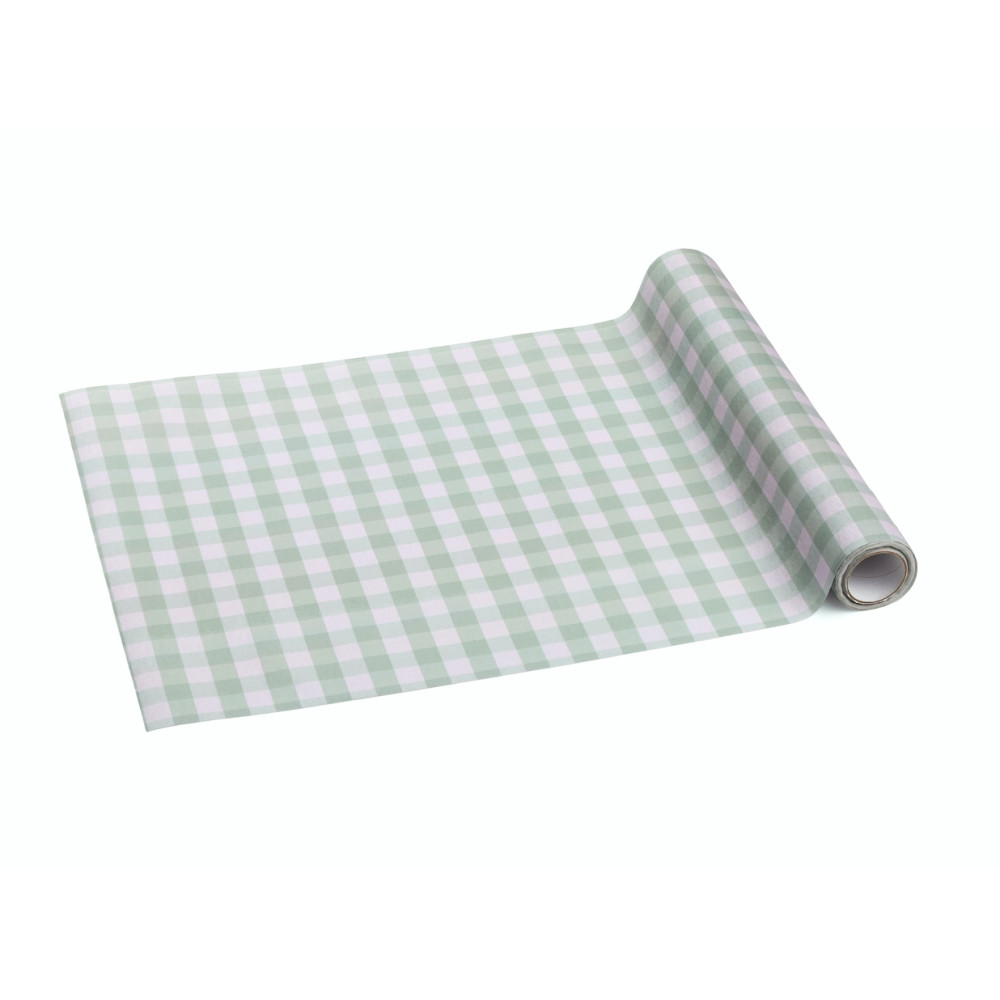 Table runner Checkered - green 40 cm x 5 m