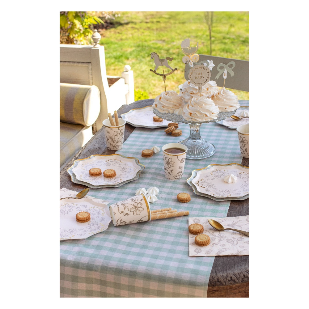 Table runner Checkered - green 40 cm x 5 m