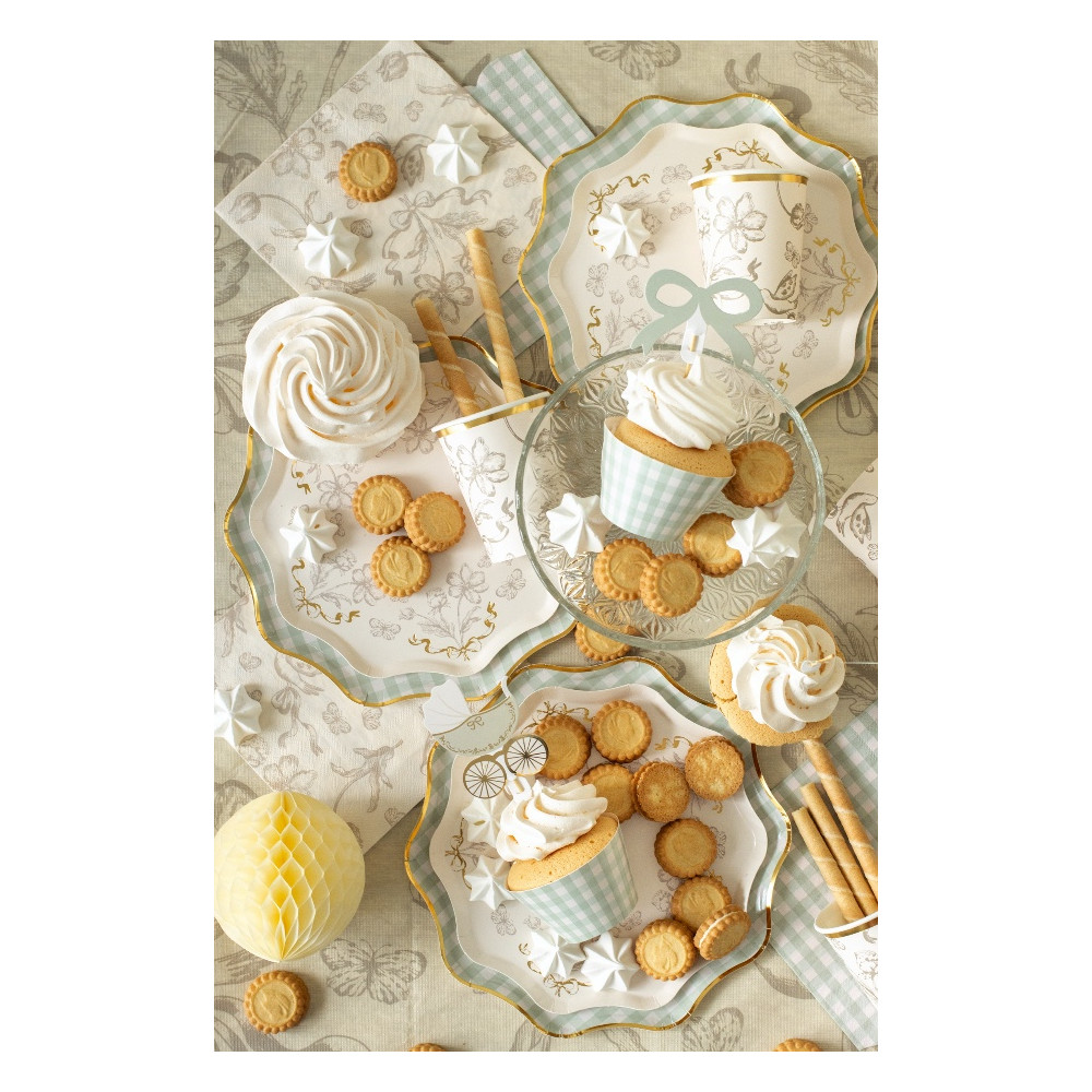 Paper napkins Flowers - beige 12 pcs.