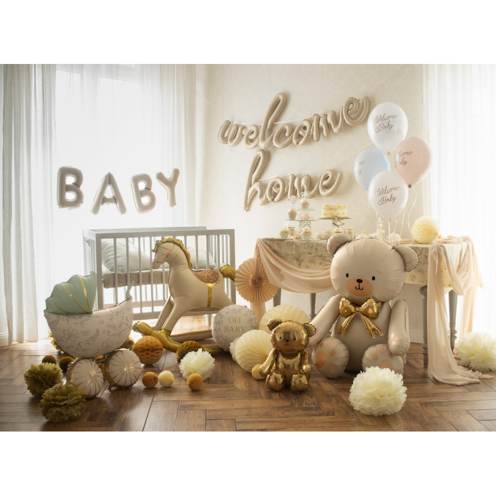 Balon foliowy Miś - beżowy 75 x 84 cm