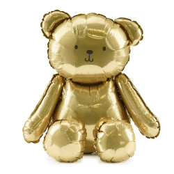 Balon foliowy Miś - złoty 43 x 53 cm