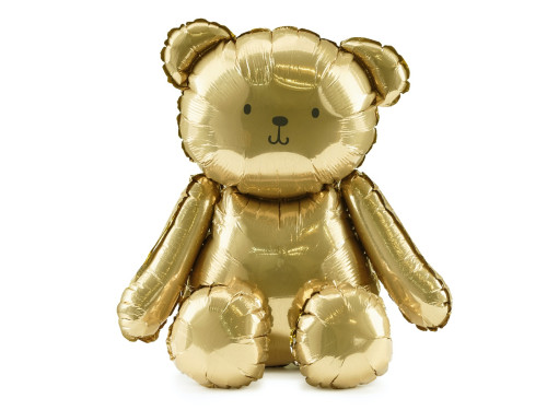 Foil balloon Teddy Bear - gold 43 x 53 cm