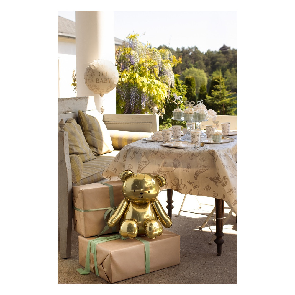 Balon foliowy Miś - złoty 43 x 53 cm