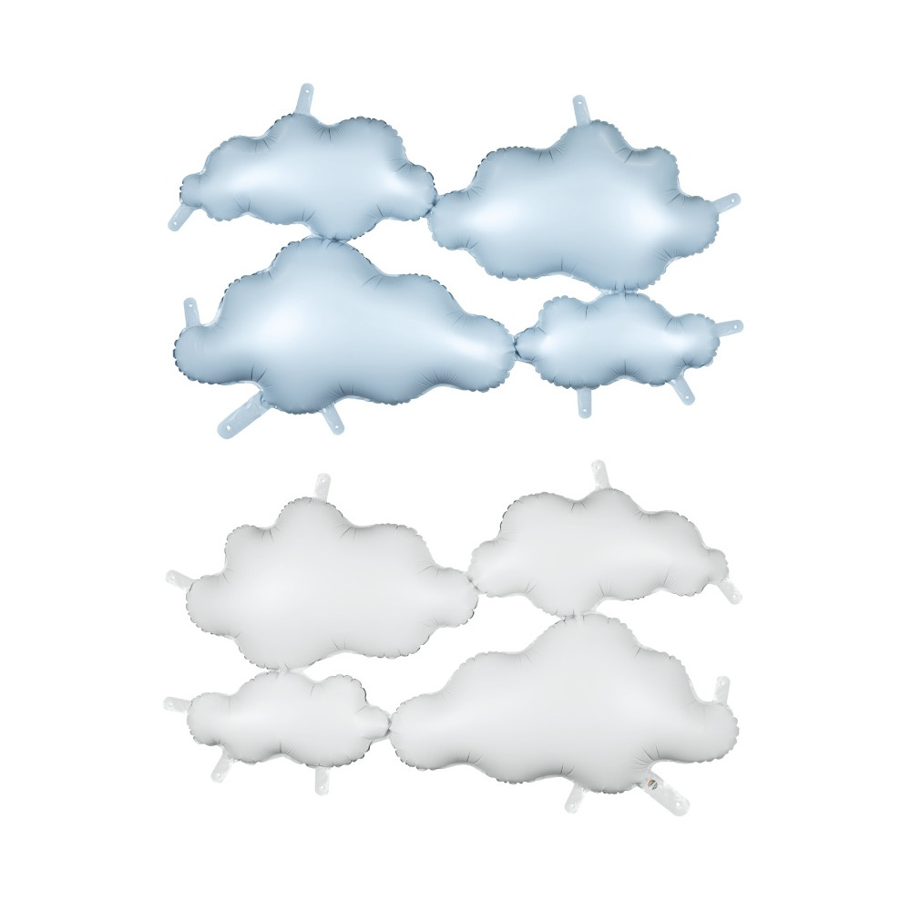 Balon foliowy dwustronny Chmurki - biało-niebieski 99 x 52 cm