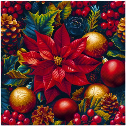 Decorative napkins Vintage Poinsettia Charm - Paw - 20 pcs.