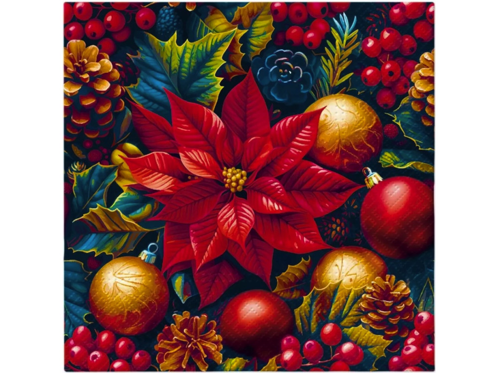 Serwetki ozdobne Vintage Poinsettia Charm - Paw - 20 szt.