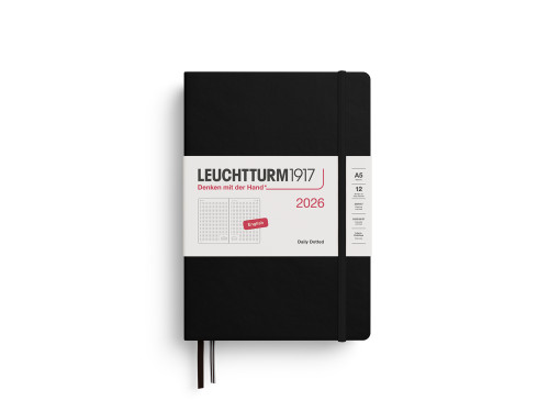 Planer dzienny w kropki 2026 A5 - Leuchtturm1917 - Black