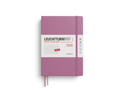 Planer dzienny w kropki 2026 A5 - Leuchtturm1917 - Dusty Rose