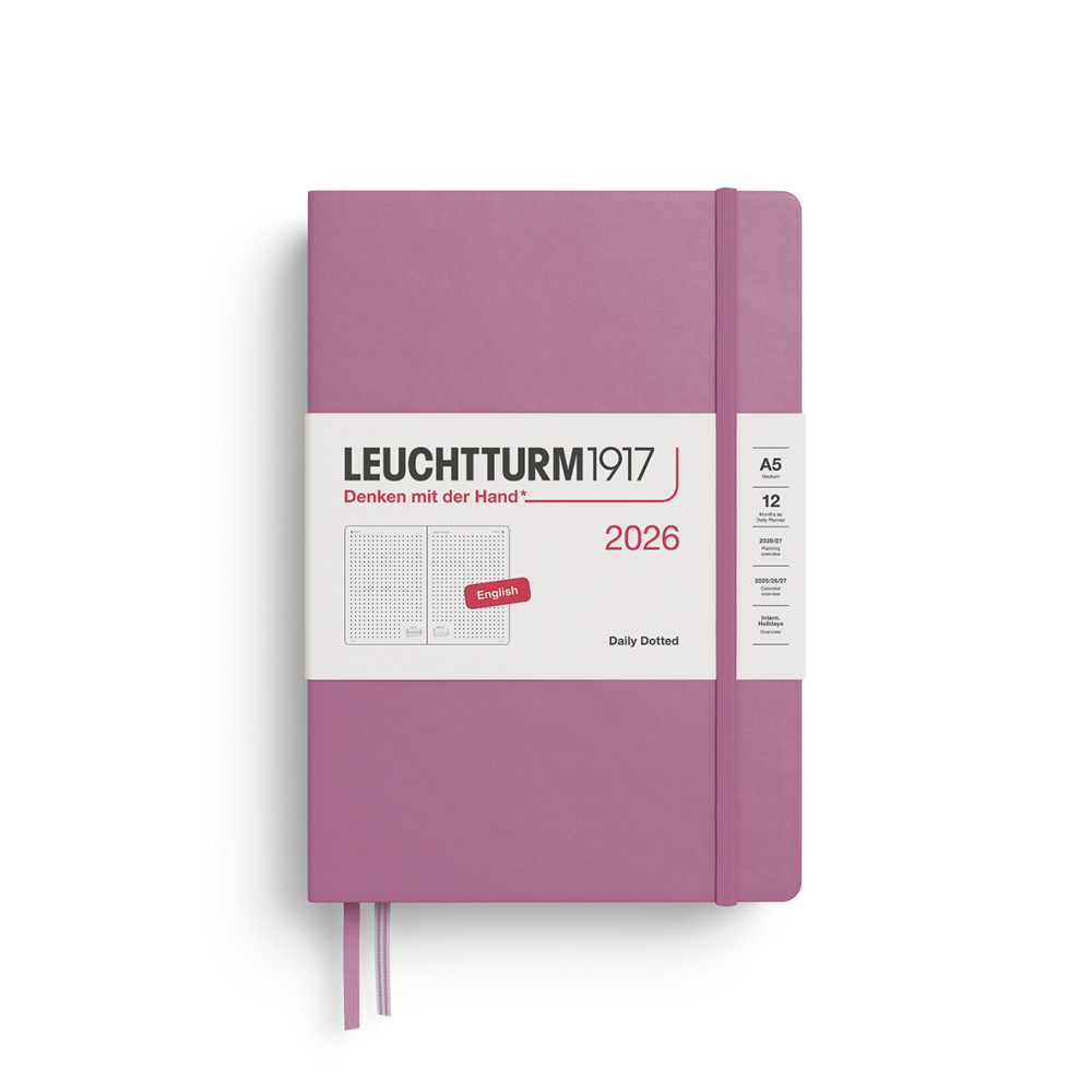 Planer dzienny w kropki 2026 A5 - Leuchtturm1917 - Dusty Rose