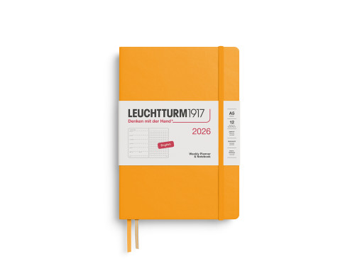 Planer tygodniowy z notatnikiem w kropki 2026 A5 - Leuchtturm1917 - Rising Sun