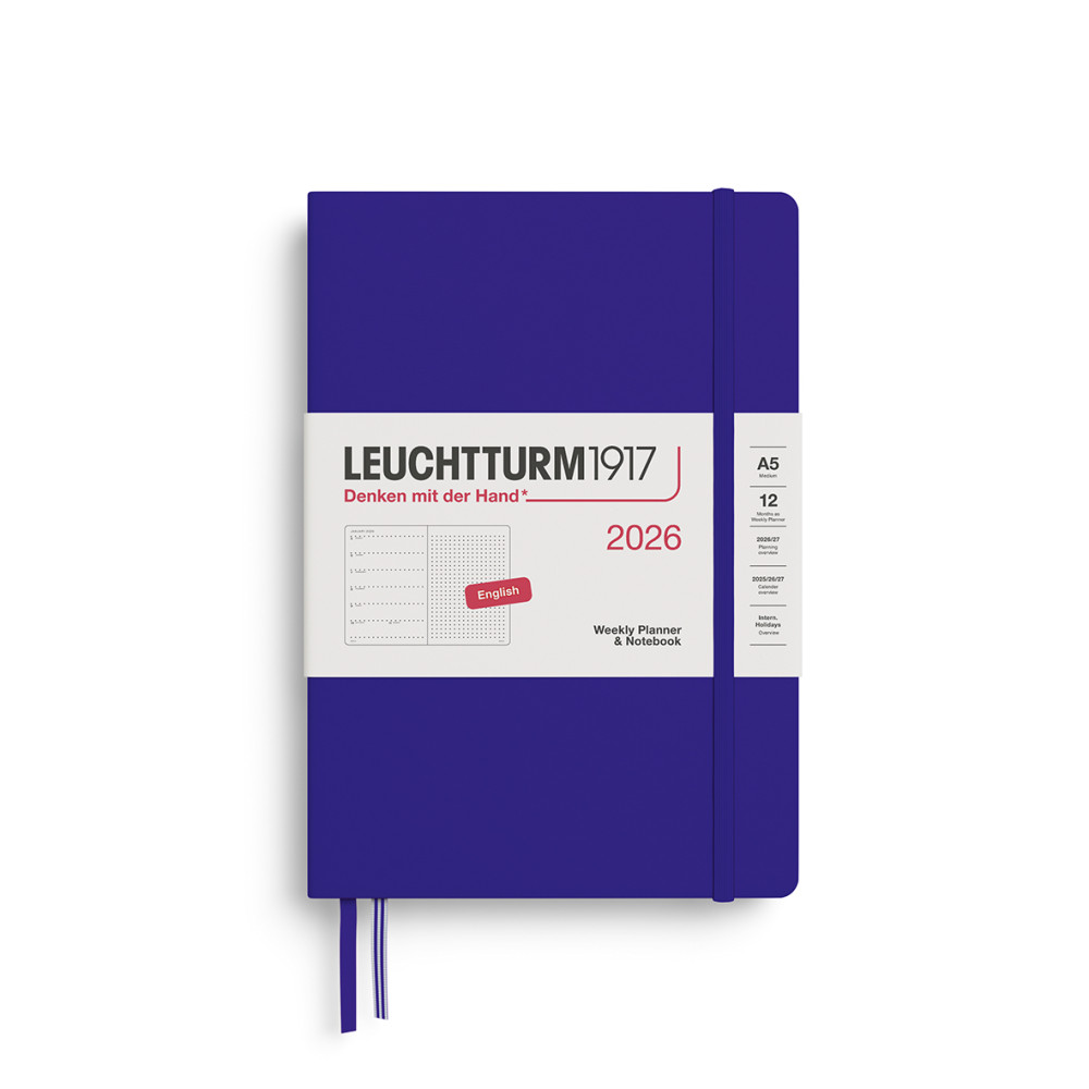 Dotted Weekly Planner & Notebook 2026 A5 - Leuchtturm1917 - Ink