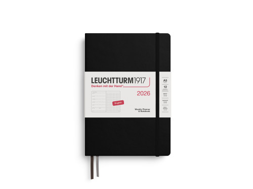 Dotted Weekly Planner & Notebook 2026 A5 - Leuchtturm1917 - Black