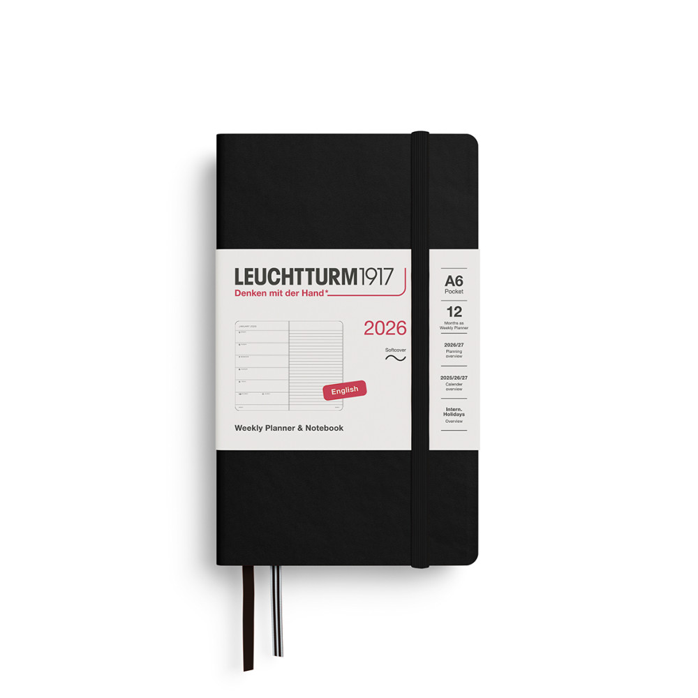 Dotted Weekly Planner & Notebook 2026 A6 - Leuchtturm1917 - Black