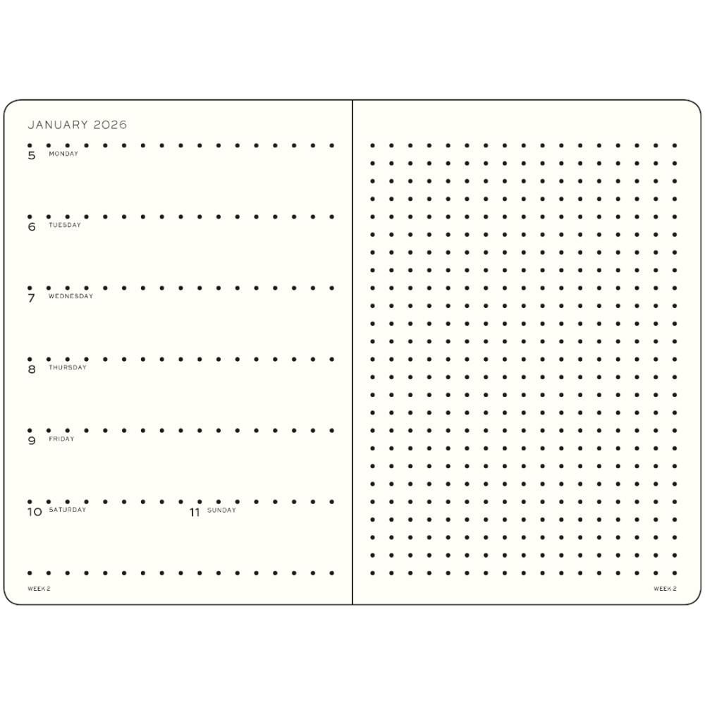 Dotted Weekly Planner & Notebook 2026 A5 - Leuchtturm1917 - Sage