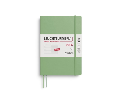 Dotted Weekly Planner & Notebook 2026 A5 - Leuchtturm1917 - Sage