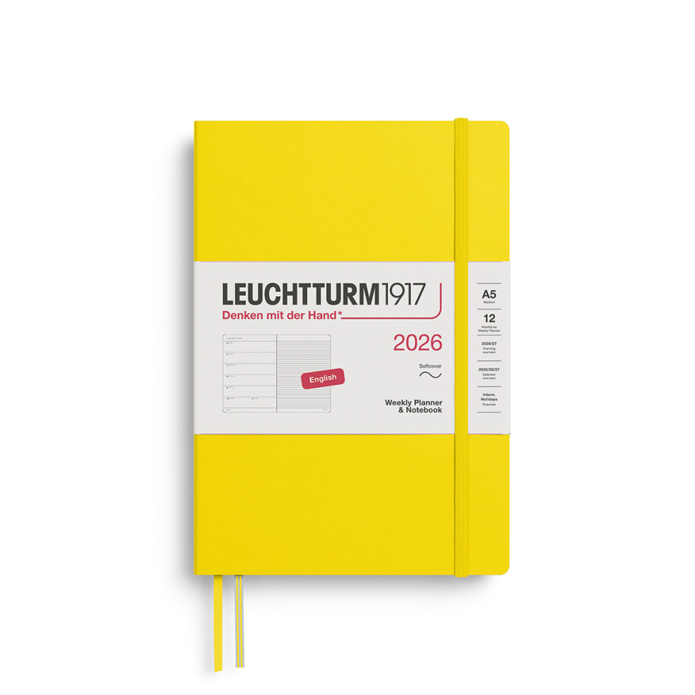 Dotted Weekly Planner & Notebook 2026 A5 - Leuchtturm1917 - Lemon
