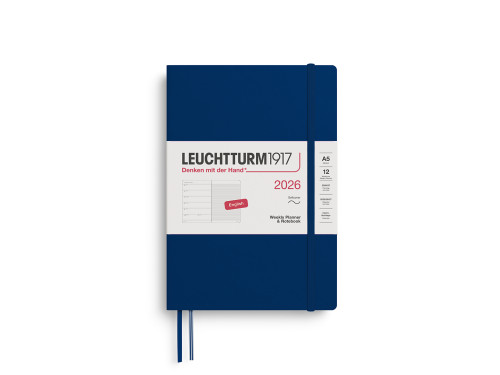 Dotted Weekly Planner & Notebook 2026 A5 - Leuchtturm1917 - Navy
