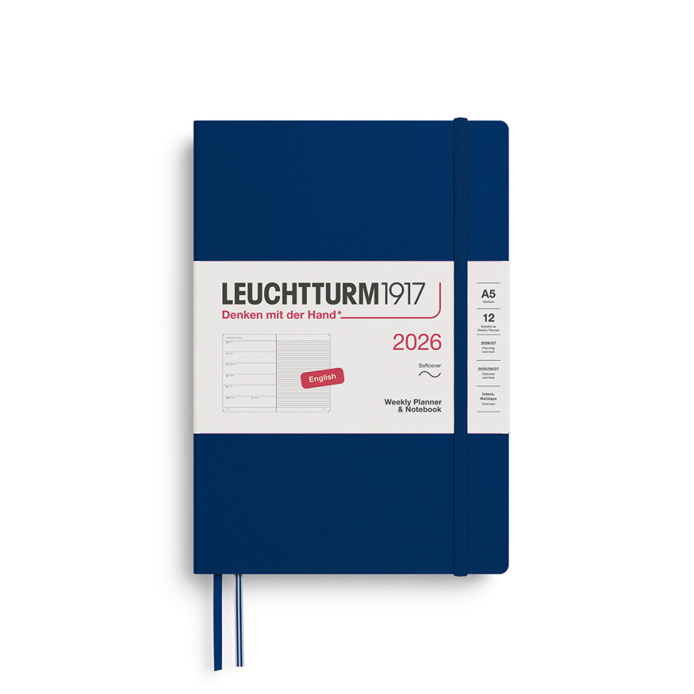Dotted Weekly Planner & Notebook 2026 A5 - Leuchtturm1917 - Navy