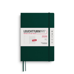 Planer tygodniowy z notatnikiem w kropki 2026 A5 - Leuchtturm1917 - Forest Green