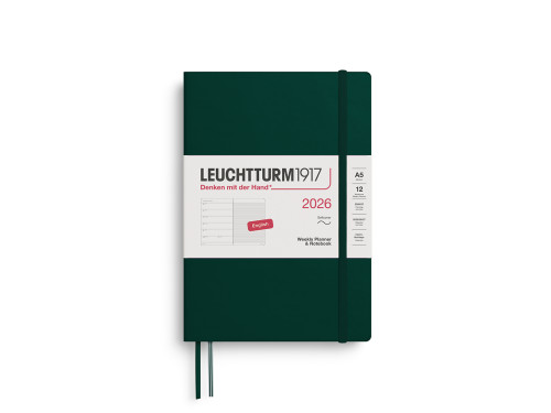 Dotted Weekly Planner & Notebook 2026 A5 - Leuchtturm1917 - Forest Green