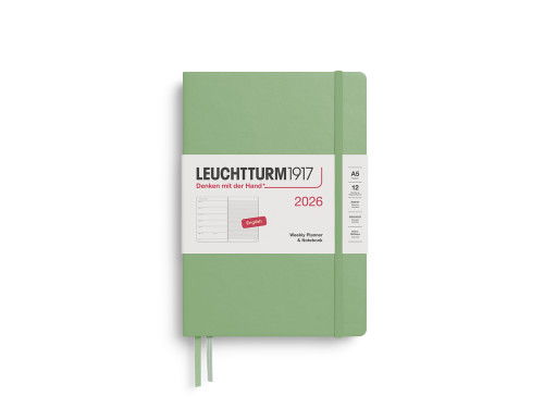 Ruled Weekly Planner & Notebook 2026 A6 - Leuchtturm1917 - Sage
