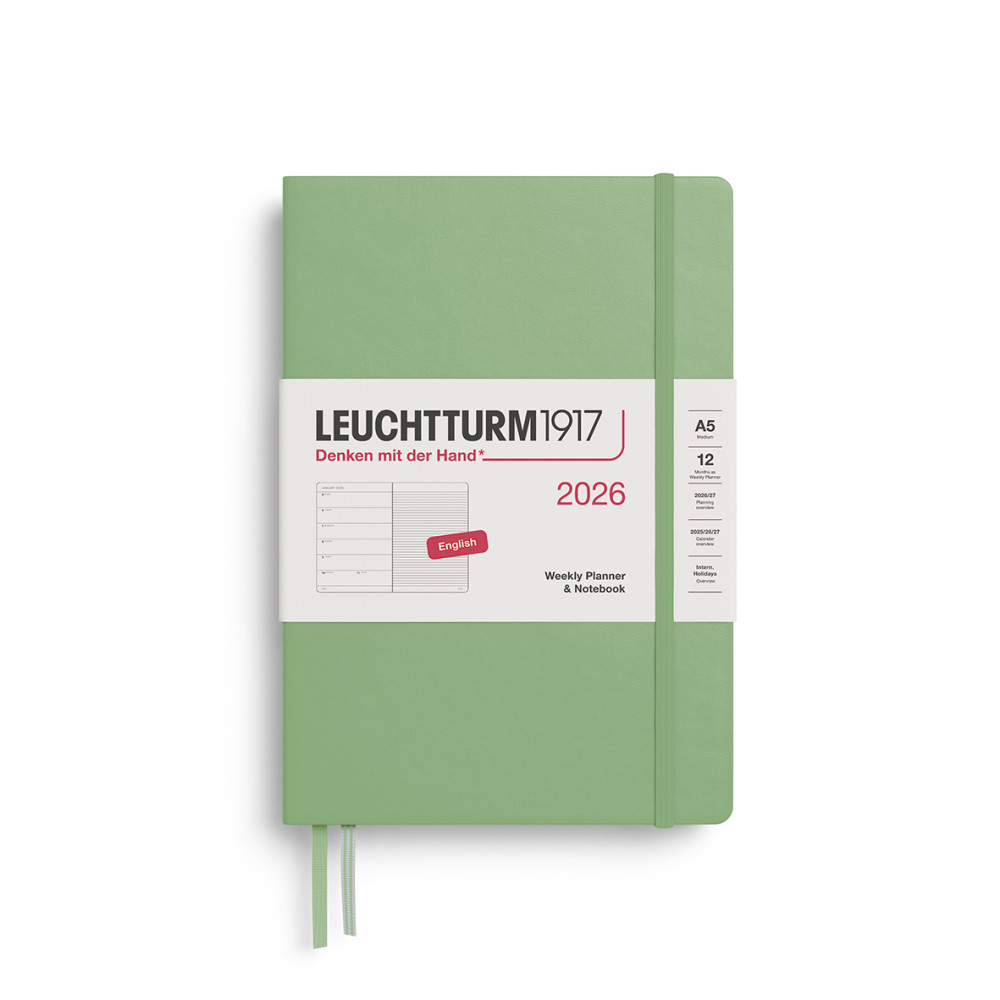Ruled Weekly Planner & Notebook 2026 A6 - Leuchtturm1917 - Sage