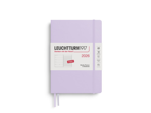 Ruled Weekly Planner & Notebook 2026 A6 - Leuchtturm1917 - Lilac