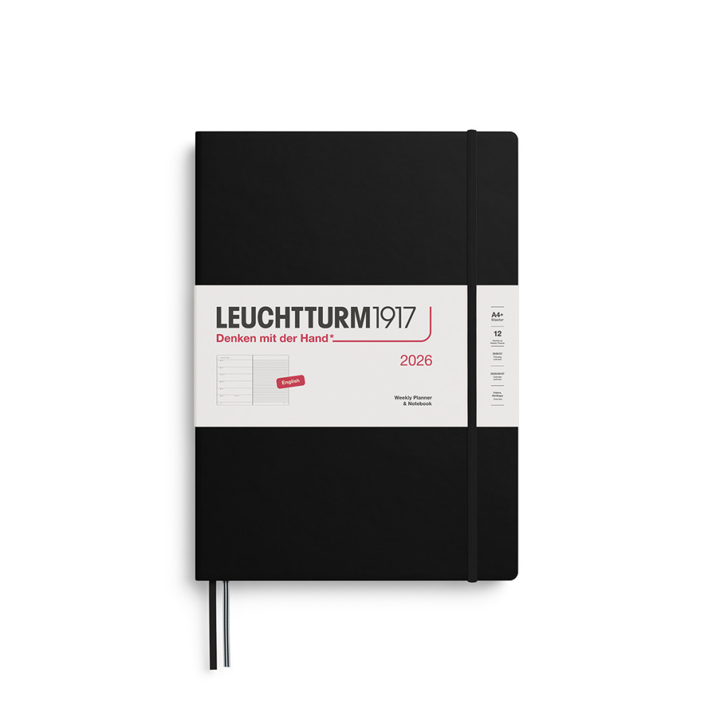Planer tygodniowy z notatnikiem w linie 2026 A5 - Leuchtturm1917 - Black