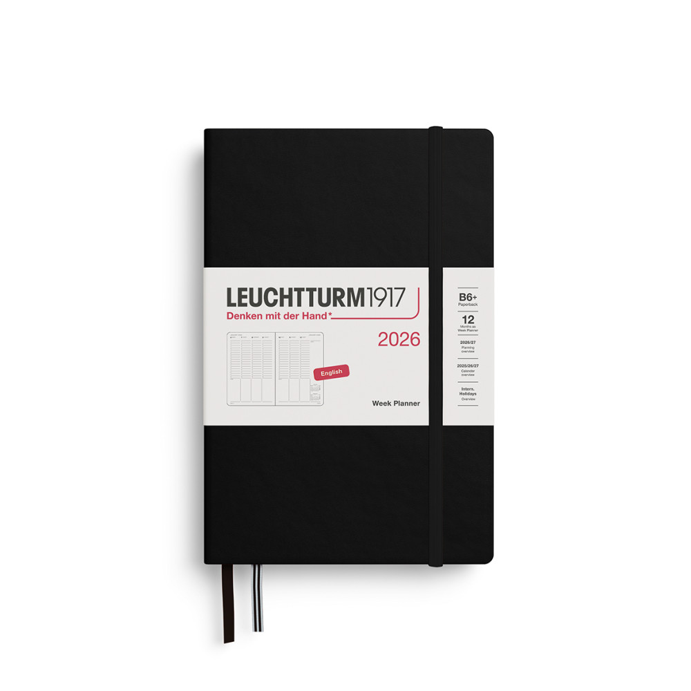 Planer tygodniowy wertykalny 2026 B6+ - Leuchtturm1917 - Black