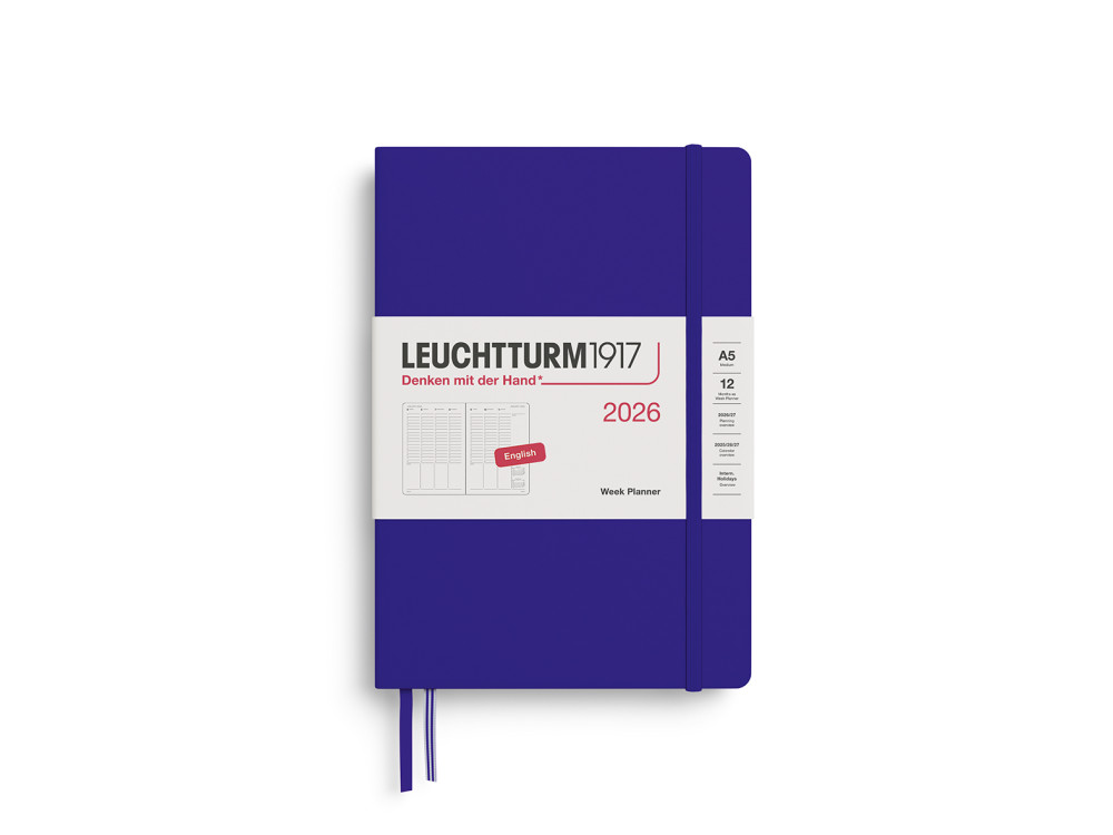 Vertical Weekly Planner & Notebook 2026 A5 - Leuchtturm1917 - Ink
