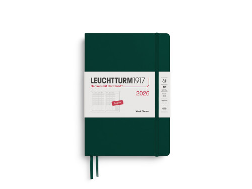 Planer tygodniowy wertykalny 2026 A5 - Leuchtturm1917 - Forest Green