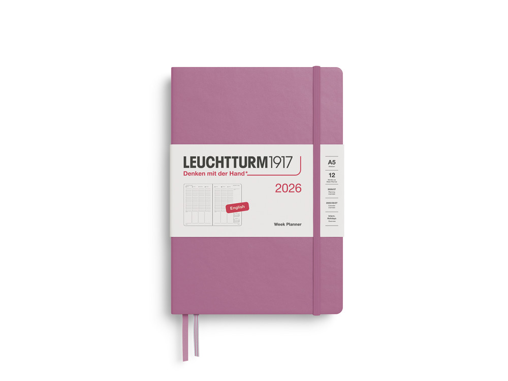 Planer tygodniowy wertykalny 2026 A5 - Leuchtturm1917 - Dusty Rose