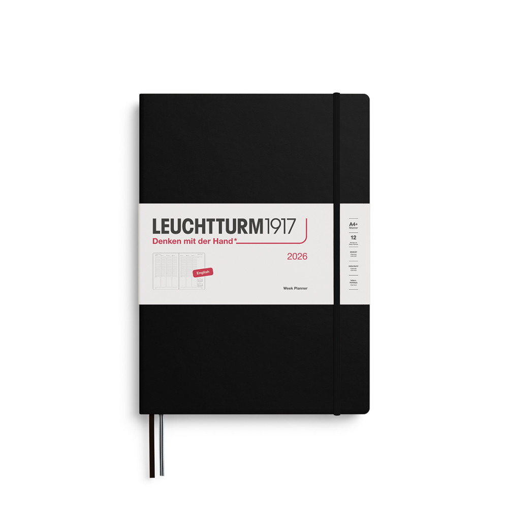 Vertical Weekly Planner & Notebook 2026 A4+ - Leuchtturm1917 - Black