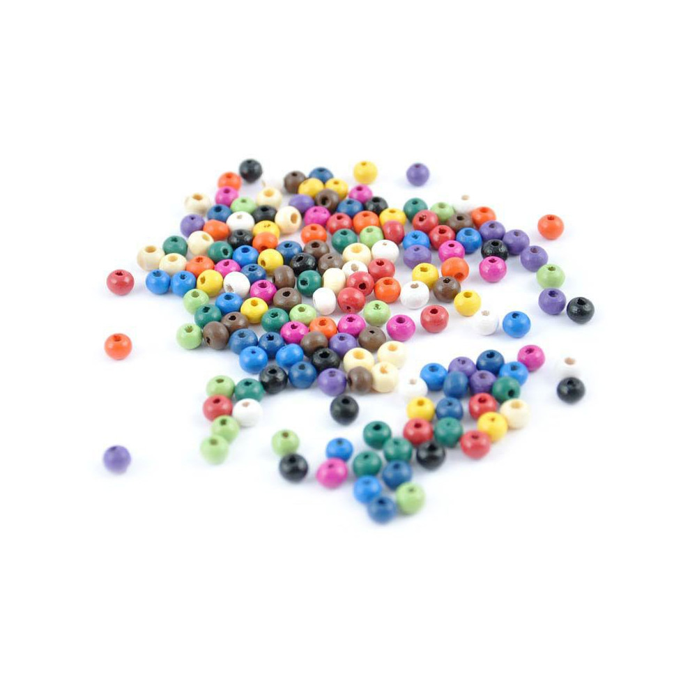 Wooden beads 6 mm - Rico Design - colorful 125 pcs.