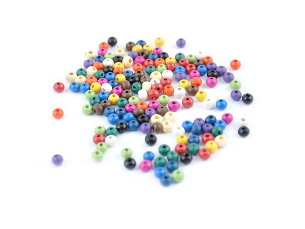 Wooden beads 6 mm - Rico Design - colorful 125 pcs.