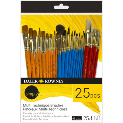 Set of Multi Technique synthetic brushes - Daler Rowney - 25 pcs.