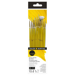 Set of Mixed Media synthetic brushes - Daler Rowney - 10 pcs.