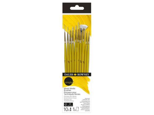Set of Mixed Media synthetic brushes - Daler Rowney - 10 pcs.