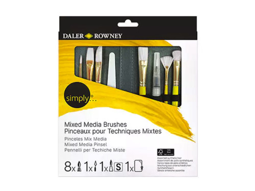 Zestaw pędzli i akcesoriów Mixed Media - Daler Rowney - 10 szt.