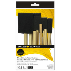 Set of Mixed Media foam brushes - Daler Rowney - 10 pcs.