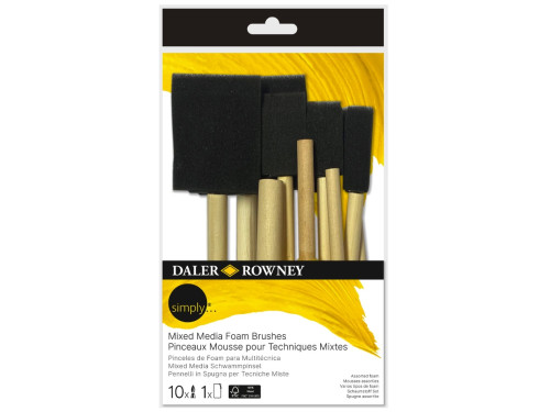 Set of Mixed Media foam brushes - Daler Rowney - 10 pcs.