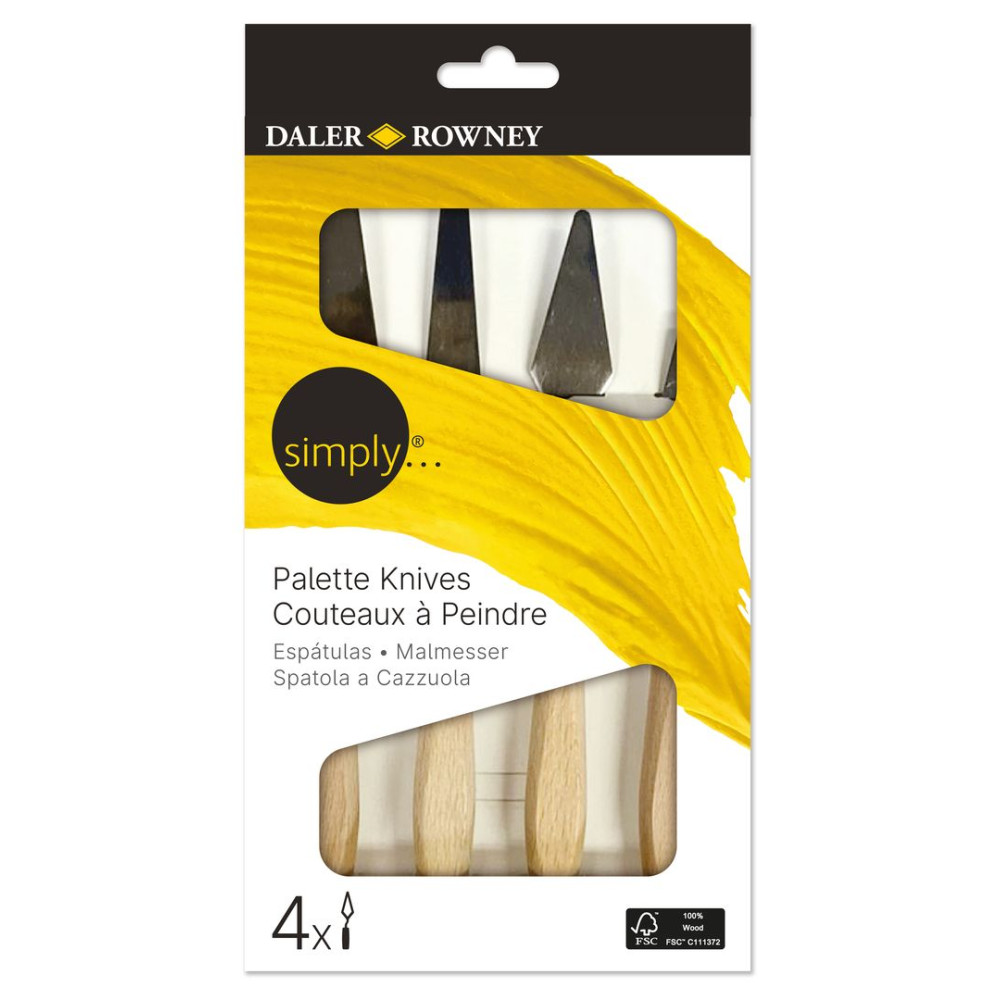 Zestaw szpachelek malarskich - Daler Rowney - 4 szt.