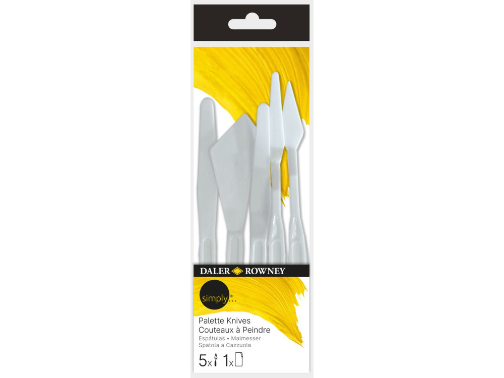 Set of plastic palette knives - Daler Rowney - 5 pcs.