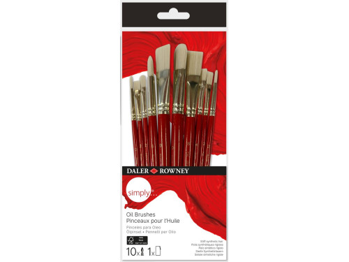 Set of Simply Oil synthetic brushes - Daler Rowney - 10 pcs.